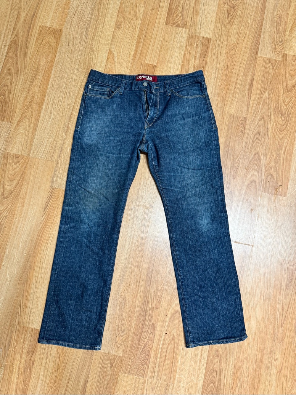 Express Men’s Rocco Blue Straight Jeans